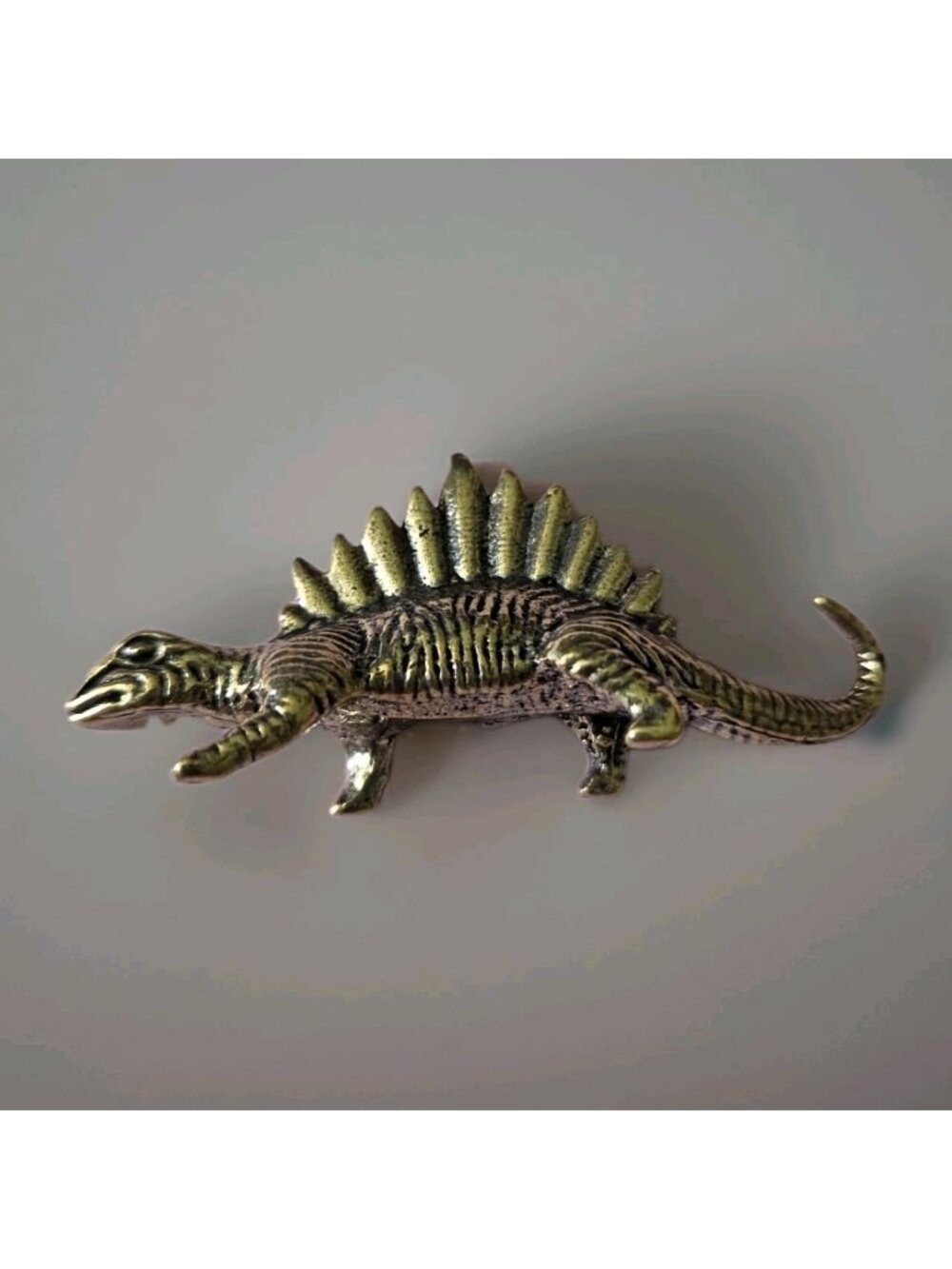 Vintage‎ 1970s Solid Brass Stegosaurus  Miniature Figurine Small Prehistoric